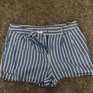 Striped High Waist Women's Shorts